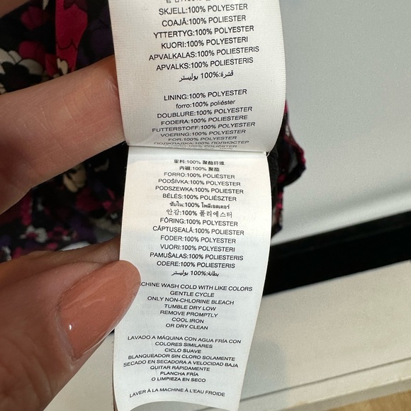 Michael Kors Azalea Psych Garden Wrap dress L georgette elastic Waist 10 flower - Picture 8 of 13